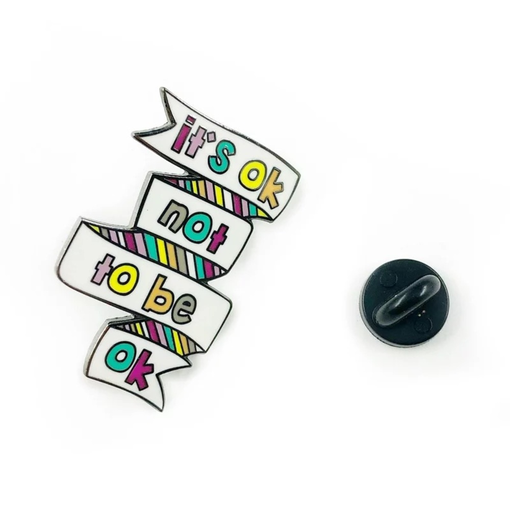 It’s OK to not be OK Enamel Pin Mental Health Self-Care Anxiety Depression Gift - Picture 7 of 9